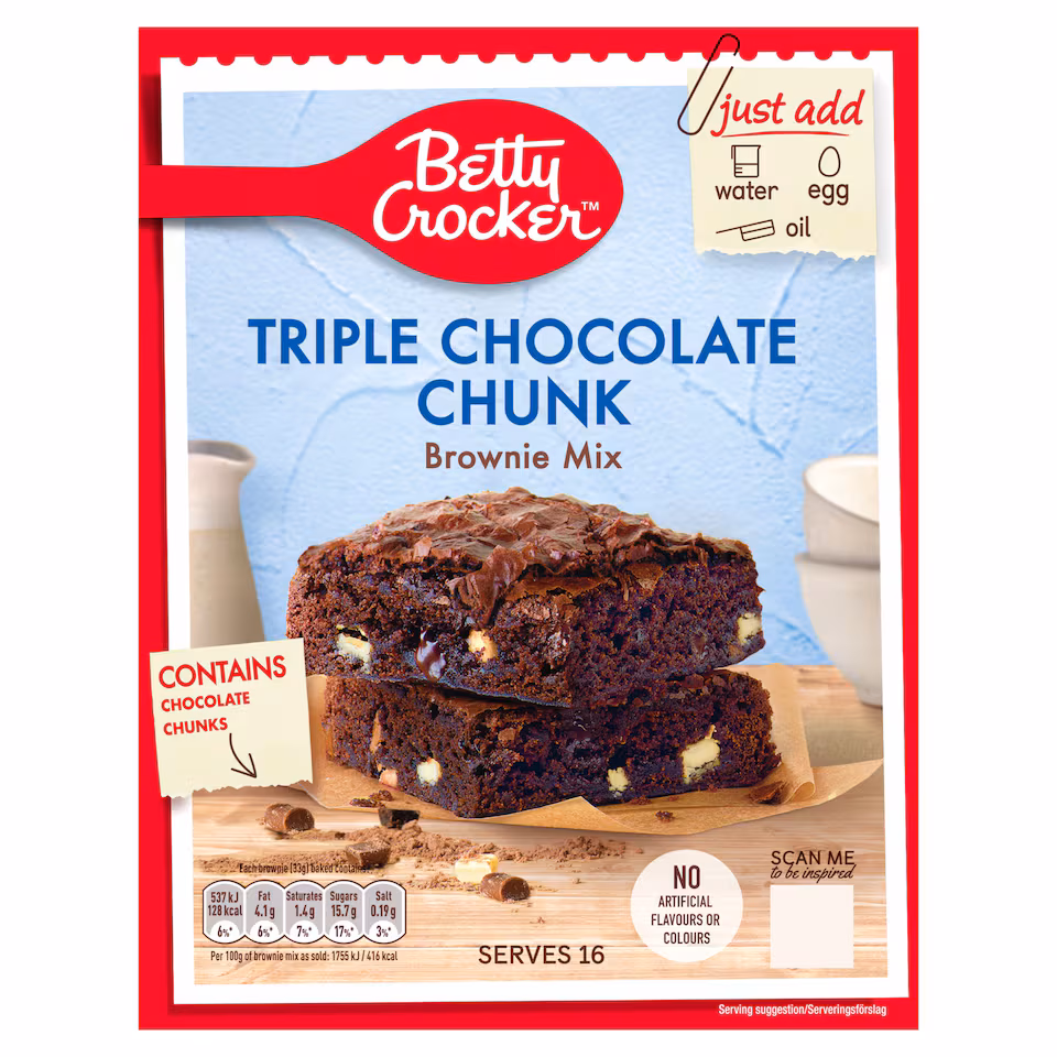 Betty Crocker Triple Chocolate Brownie Mix 415G