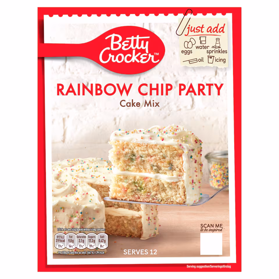 Betty Crocker Rainbow Chip Party Cake Mix 425g