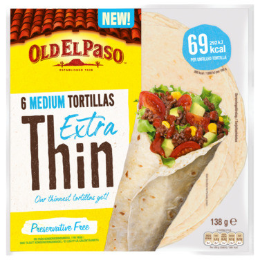 Old El Paso Extra Thin Tortilla Medium 138g