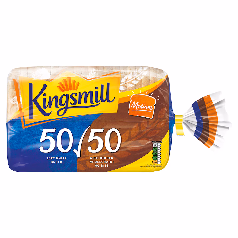 Kingsmill 50/50 Medium Soft White Bread Loaf 800g