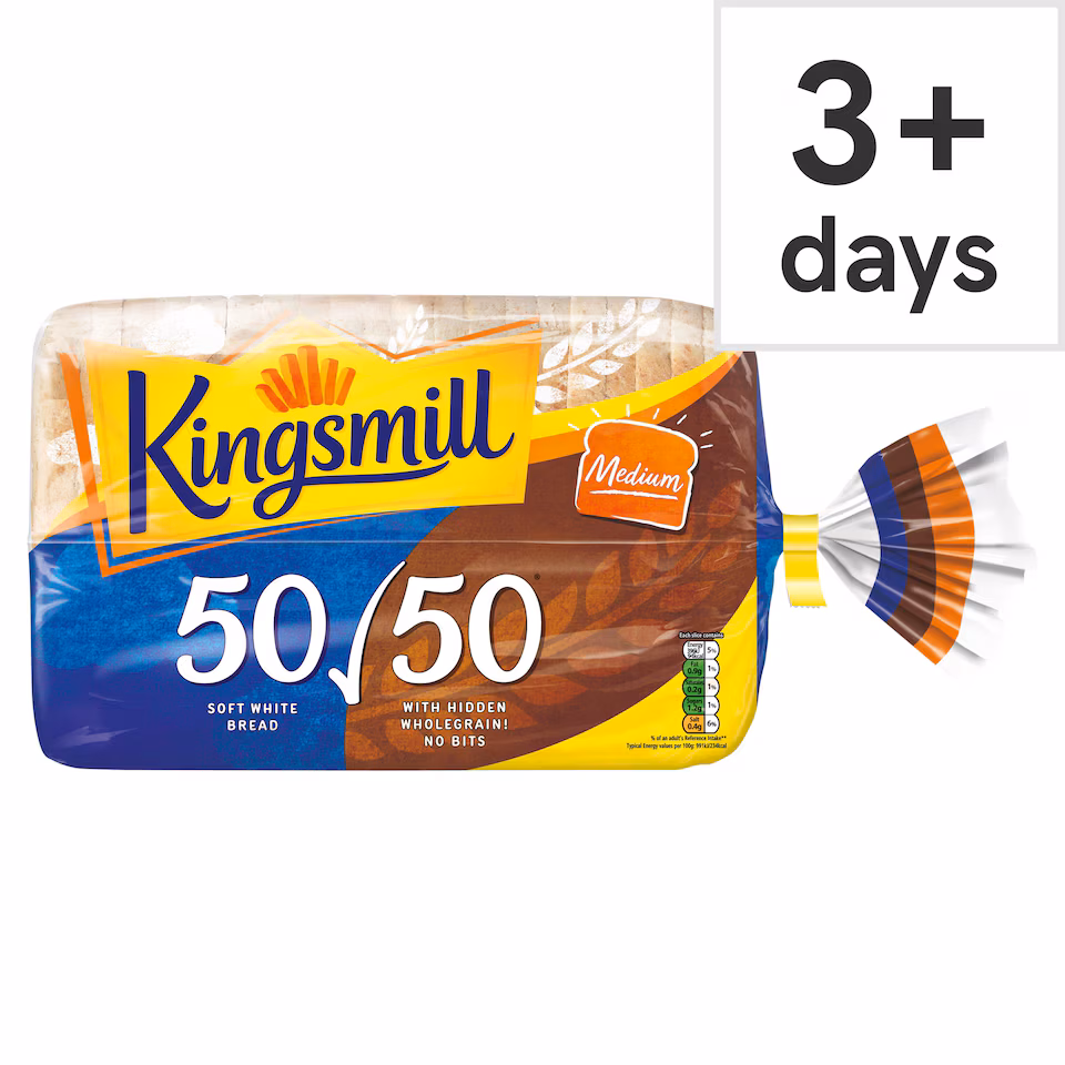 Kingsmill 50/50 Medium Soft White Bread Loaf 800g