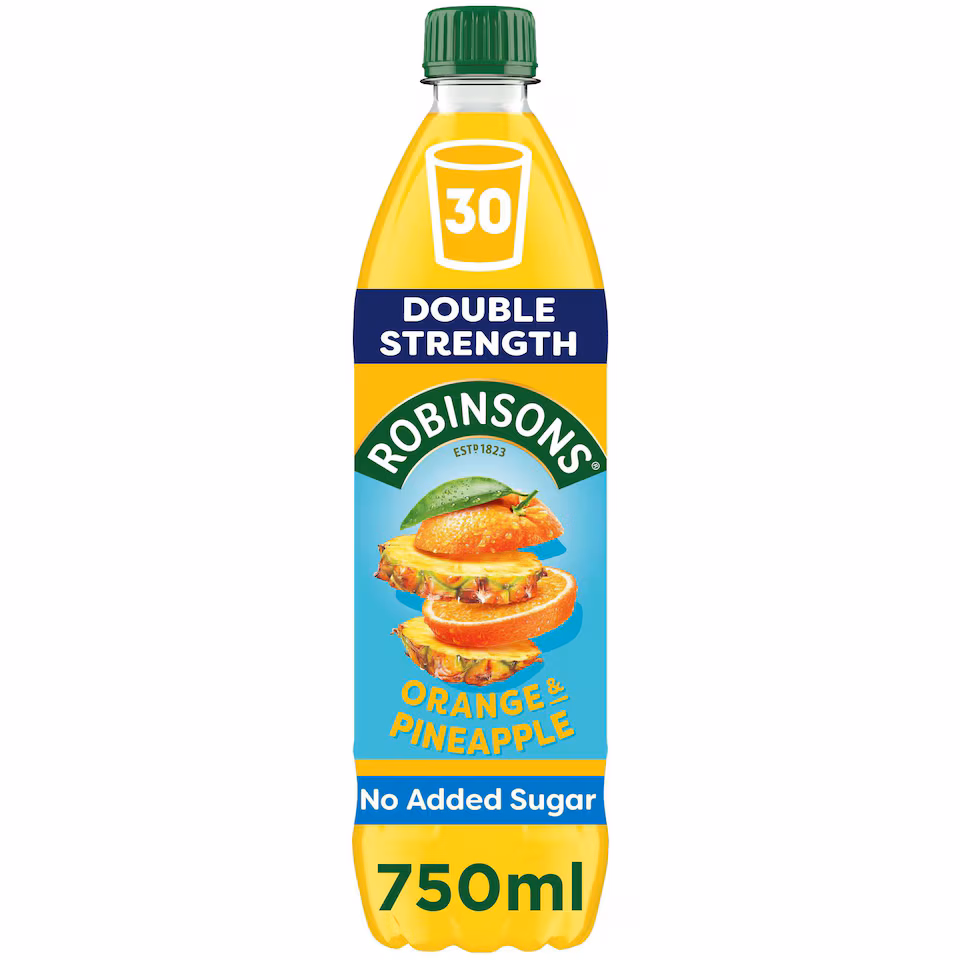 Robinsons Double Strength No Added Sugar Squash - Orange & Pineapple 750ml