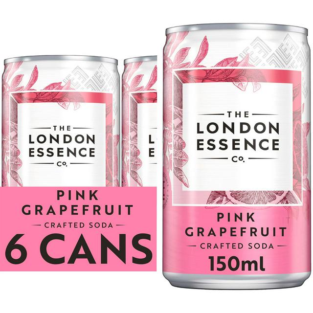 The London Essence Co. Pink Grapefruit Crafted Soda Cans 6 x 150ml