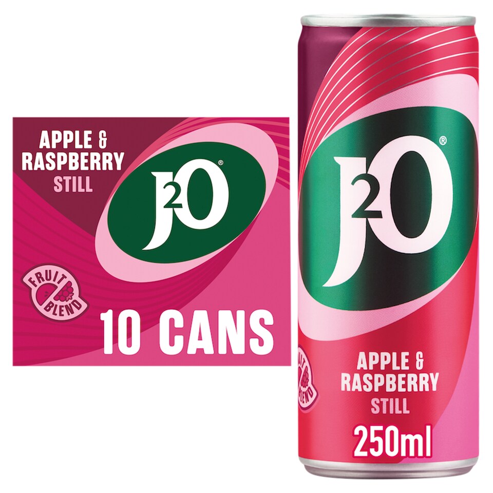 J2O Apple & Raspberry 10x250ml Cans