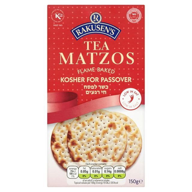 Rakusen's 150g Tea Matzos Flame Baked Crackers