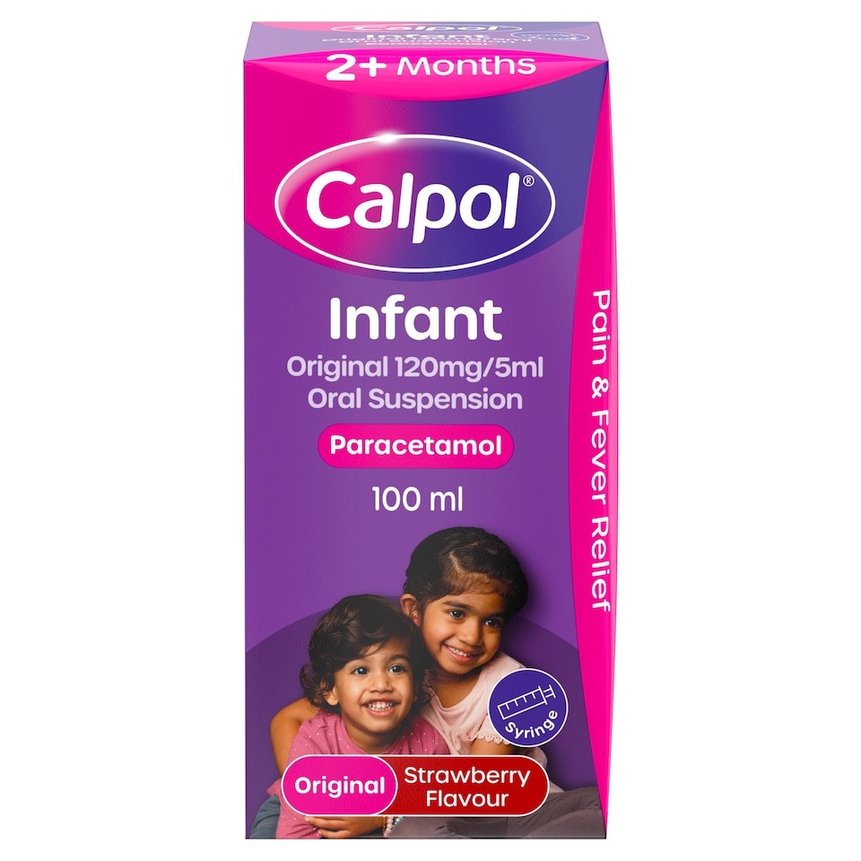 Calpol Infant Paracetamol Oral Suspension 120mg/5ml - Strawberry 100ml