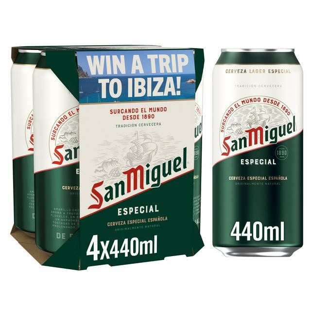 San Miguel Premium Lager Beer Cans 4x440ml