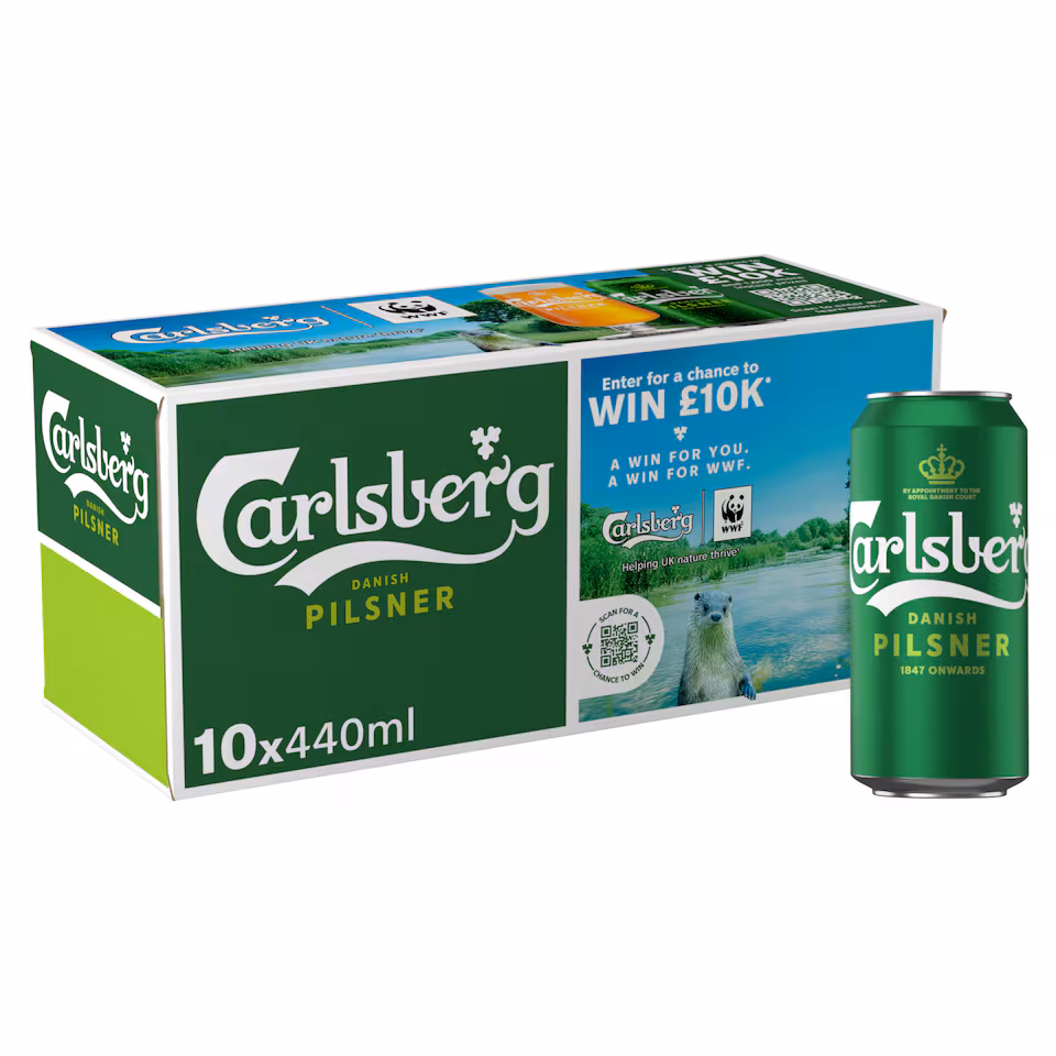 Carlsberg Pilsner Lager Beer Can 10x440ml