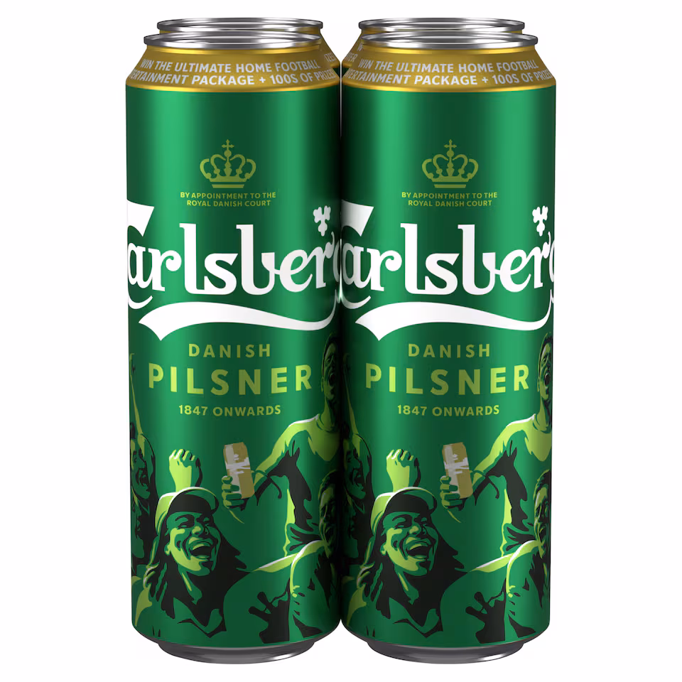 Carlsberg Danish Pilsner Lager Beer Can 4x568ml
