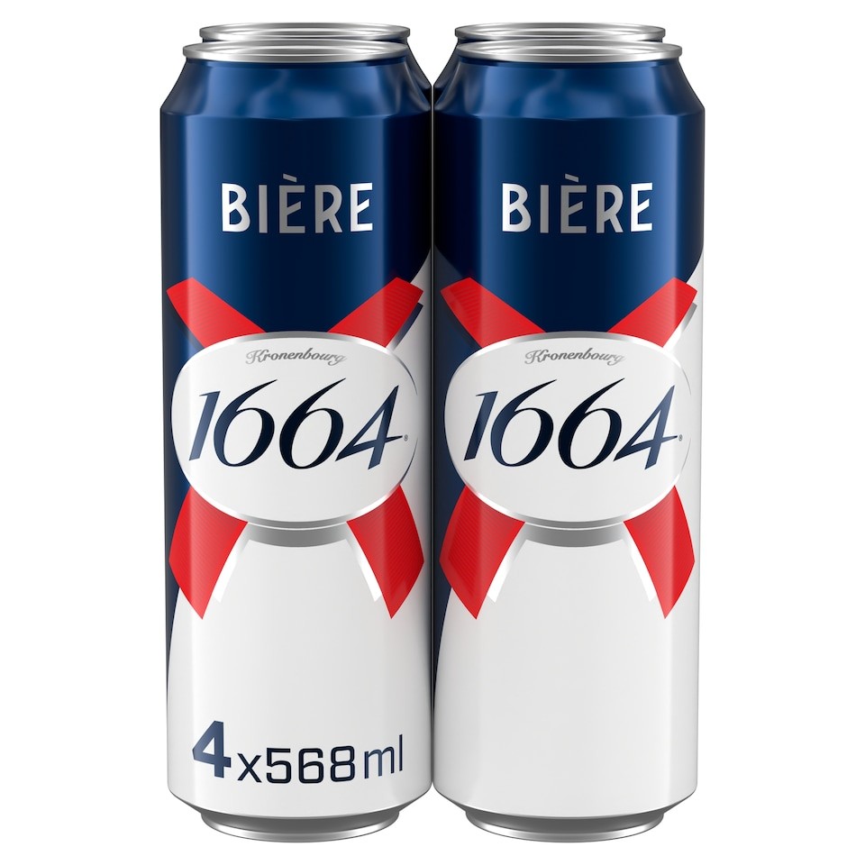 Kronenbourg 1664 Lager Beer - 4 x 568ml Cans