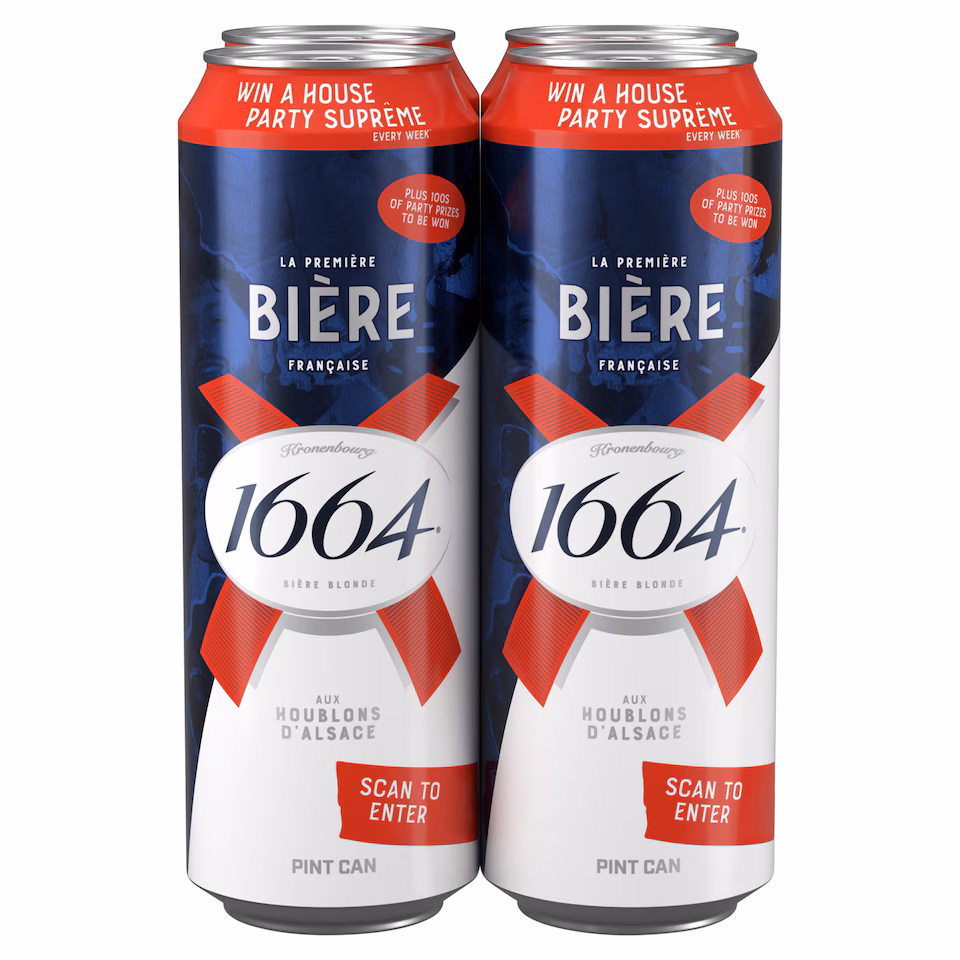 Kronenbourg 1664 Lager Beer - 4 x 568ml Cans