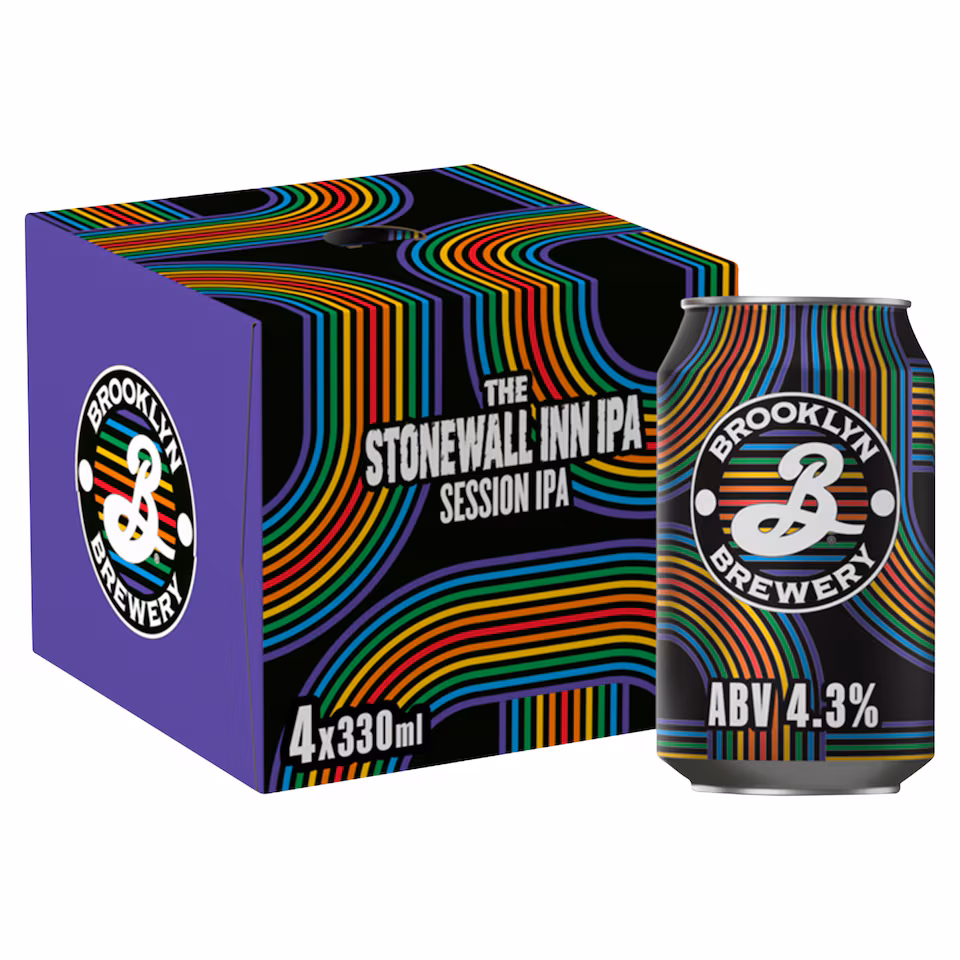 Brooklyn Brewery Stonewall Inn Session IPA 4.3% Beer Cans 4x330ml