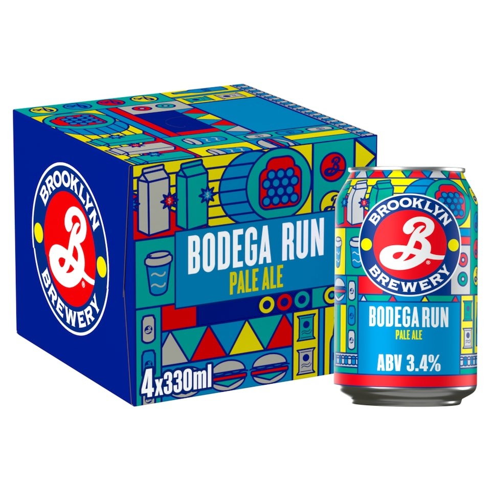 Brooklyn Brewery Bodega Run Pale Ale 3.4% Beer Cans 4x330ml