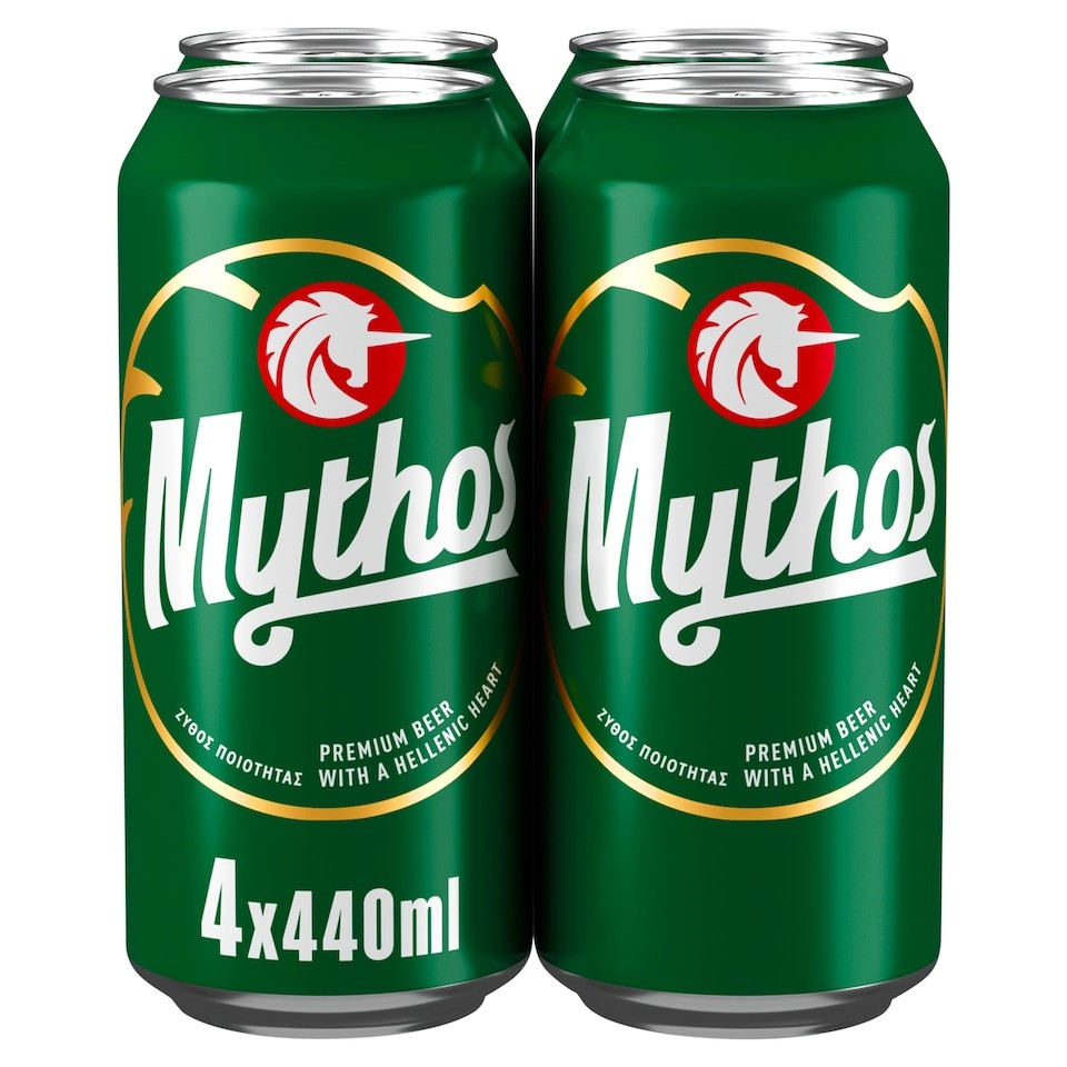 Mythos Premium Greek Lager Beer Can 4x440ml