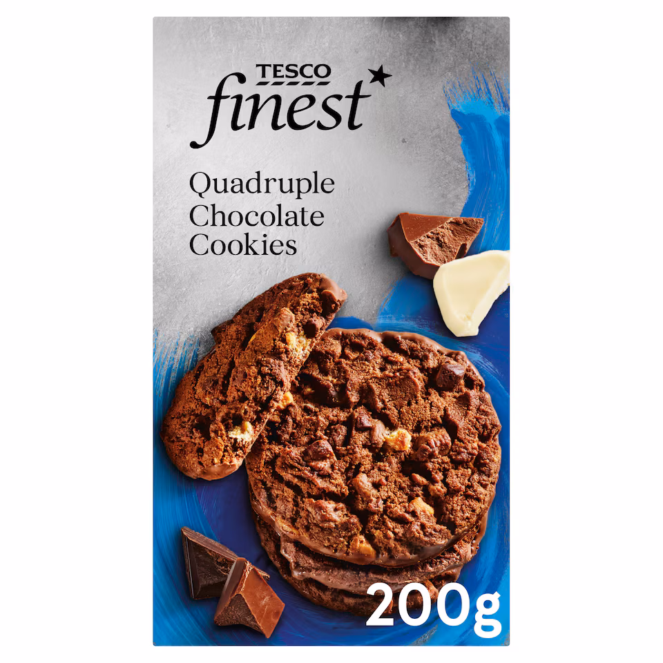 Tesco Finest Quadruple Chocolate Cookies 200G