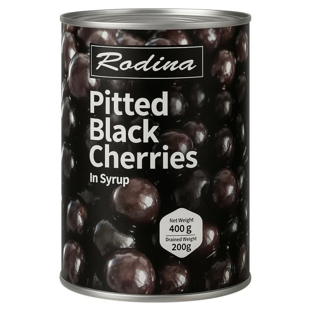 Rodina 400g Pitted Black Cherries in Syrup