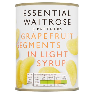 essential Waitrose grapefruit segments in light syrup
