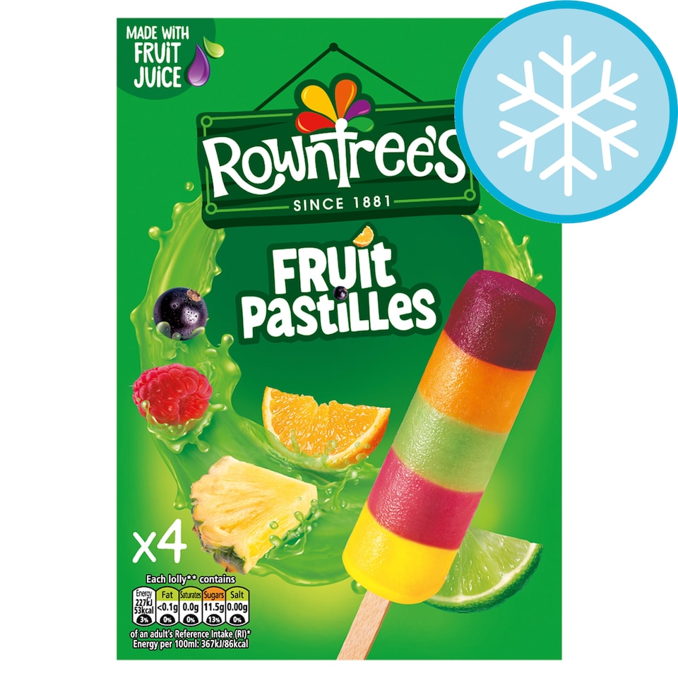 Rowntrees Fruit Pastilles Lollies 4X65ml