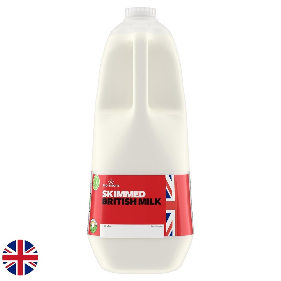 Morrisons British Skimmed Milk 4 Pints 2.272l