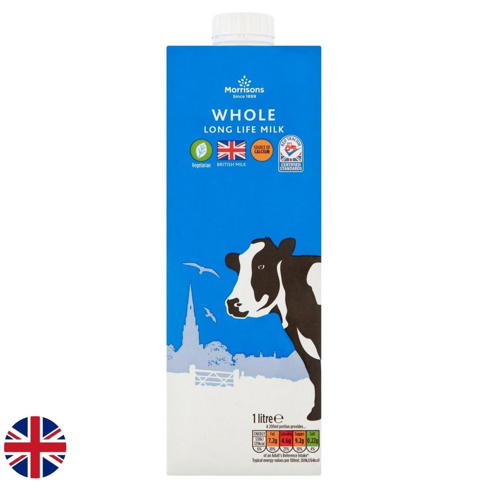 Morrisons Long Life British Whole Milk 1l