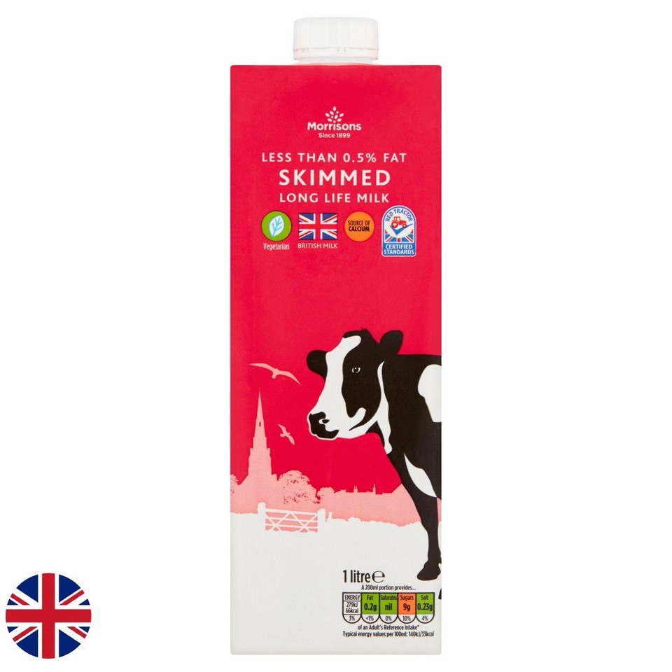 Morrisons Long Life British Skimmed Milk 1l