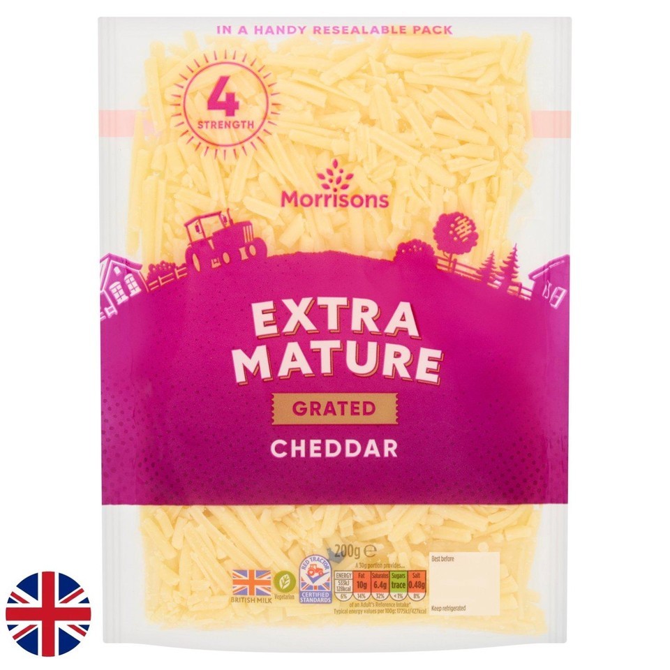 Morrisons British Extra Mature Grated Cheese 200g