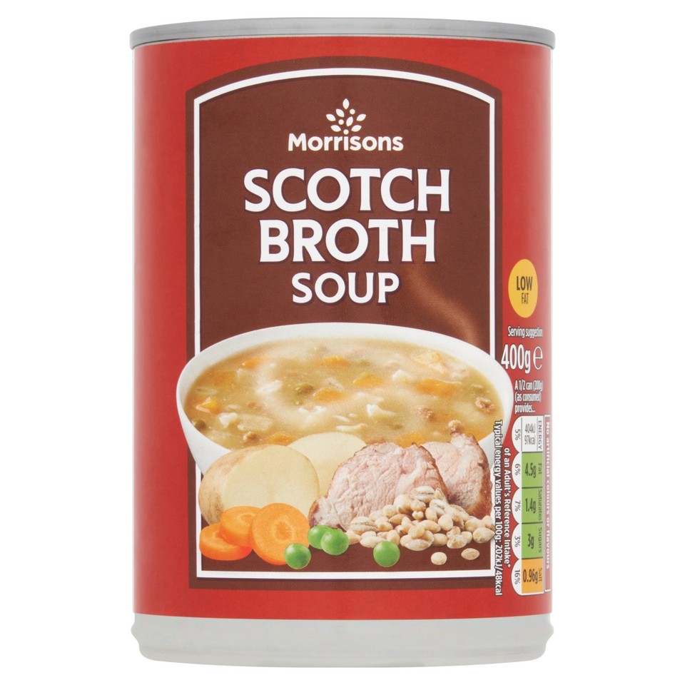 Morrisons Scotch Broth Soup with Mutton, Onions, Carrots & Peas 400g