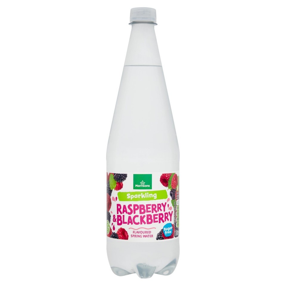 Morrisons No Added Sugar Sparkling Raspberry & Blackberry Spring Water 1L