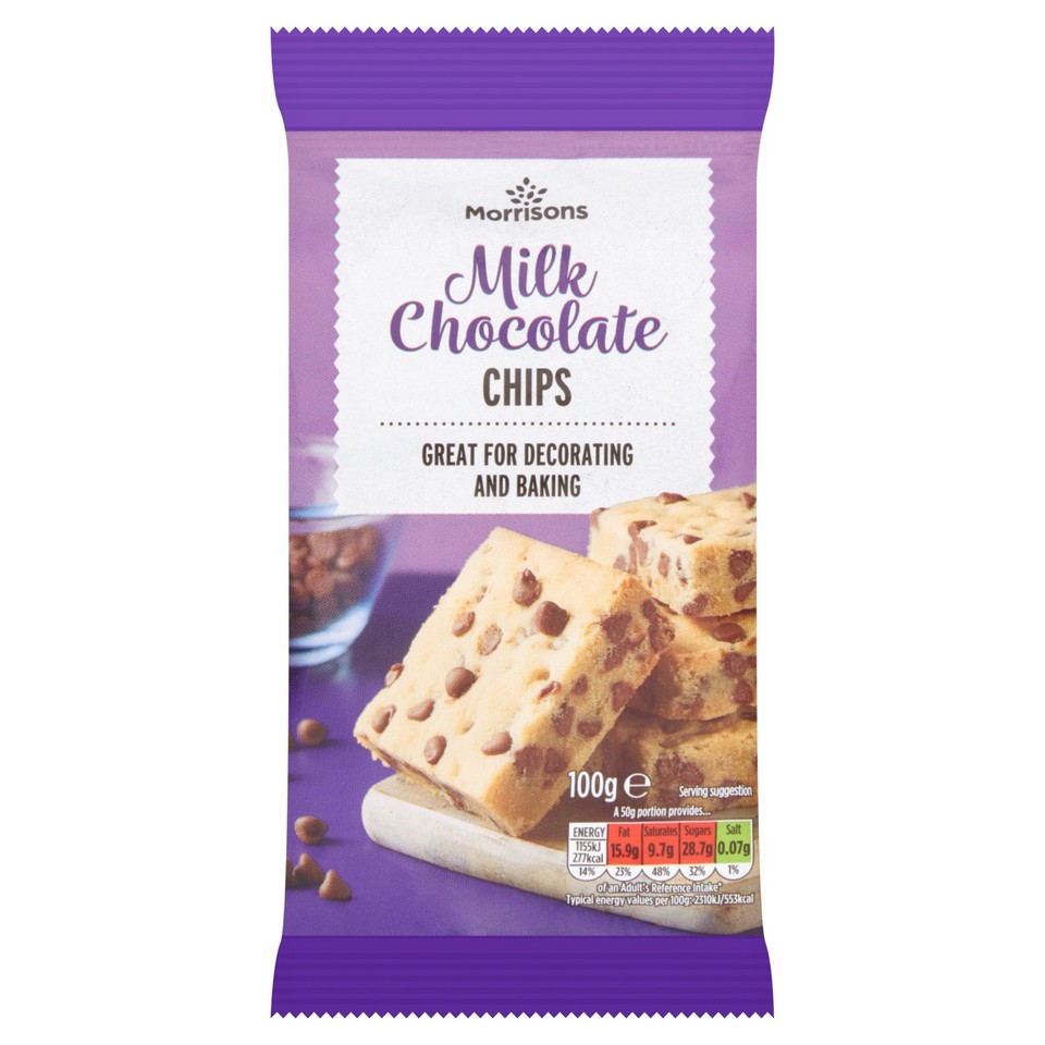 Morrisons Milk Chocolate Chips   100g