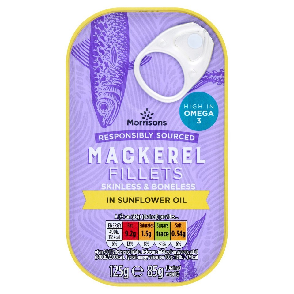 Morrisons Mackerel Fillets in Sunflower Oil  (125g)