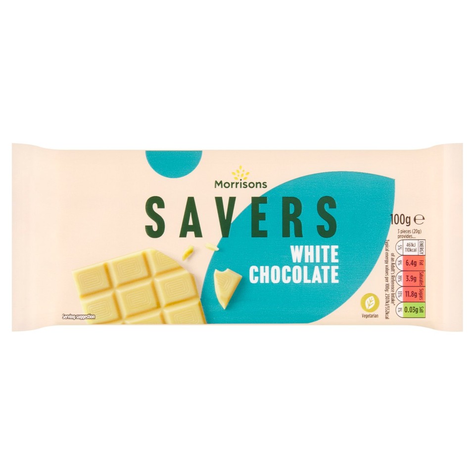 Morrisons Savers White Chocolate 100g