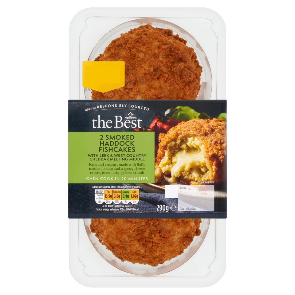 Morrisons The Best Smoked Haddock & West Country Cheddar Centre Fishcakes 290g