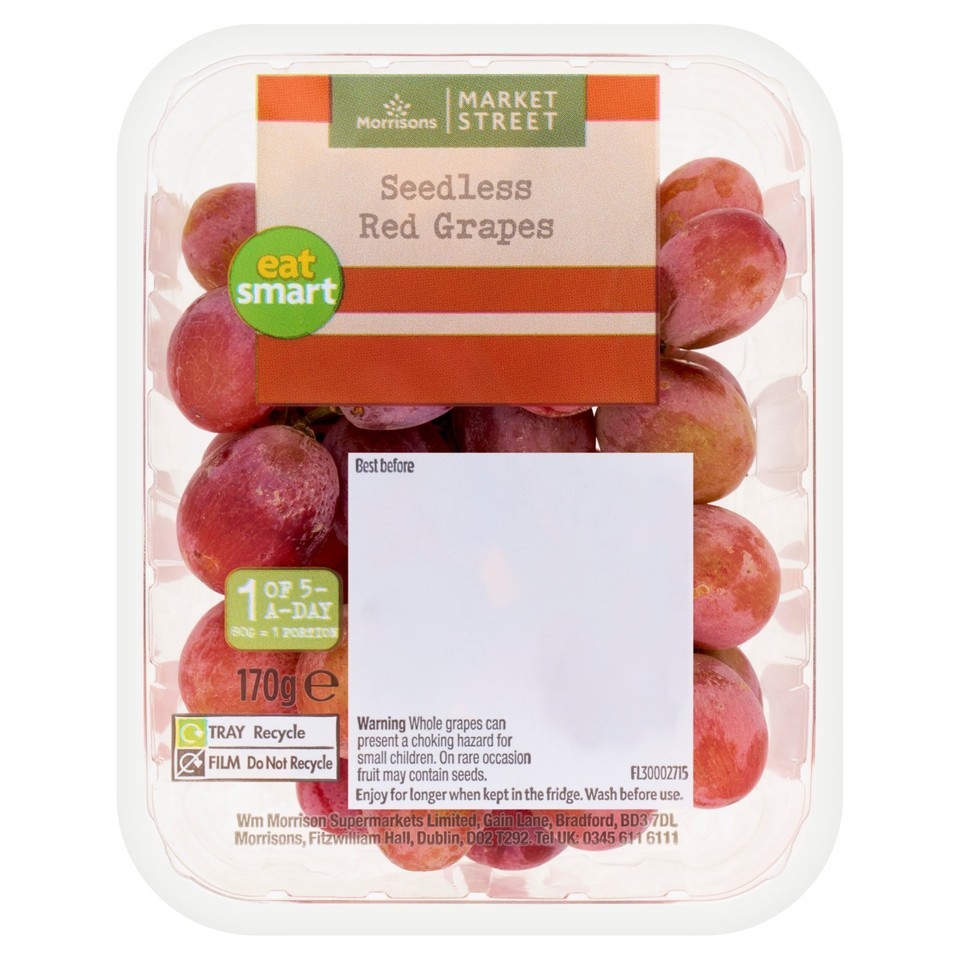 Morrisons Red Grapes 170g