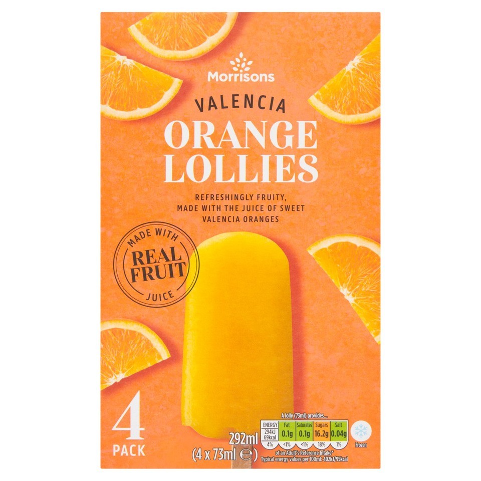 Morrisons Valencia Orange Ice Lollies 292ml