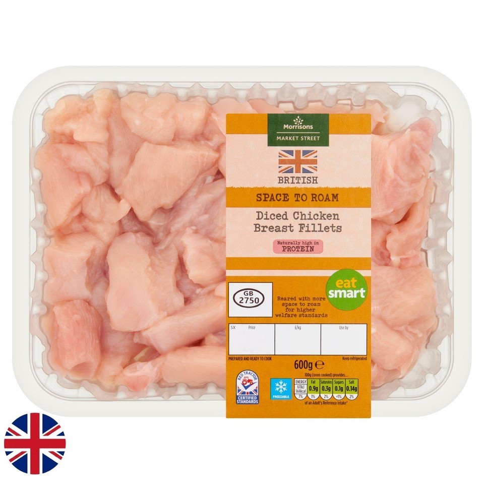 Morrisons British Diced Chicken Breast Fillets 600g