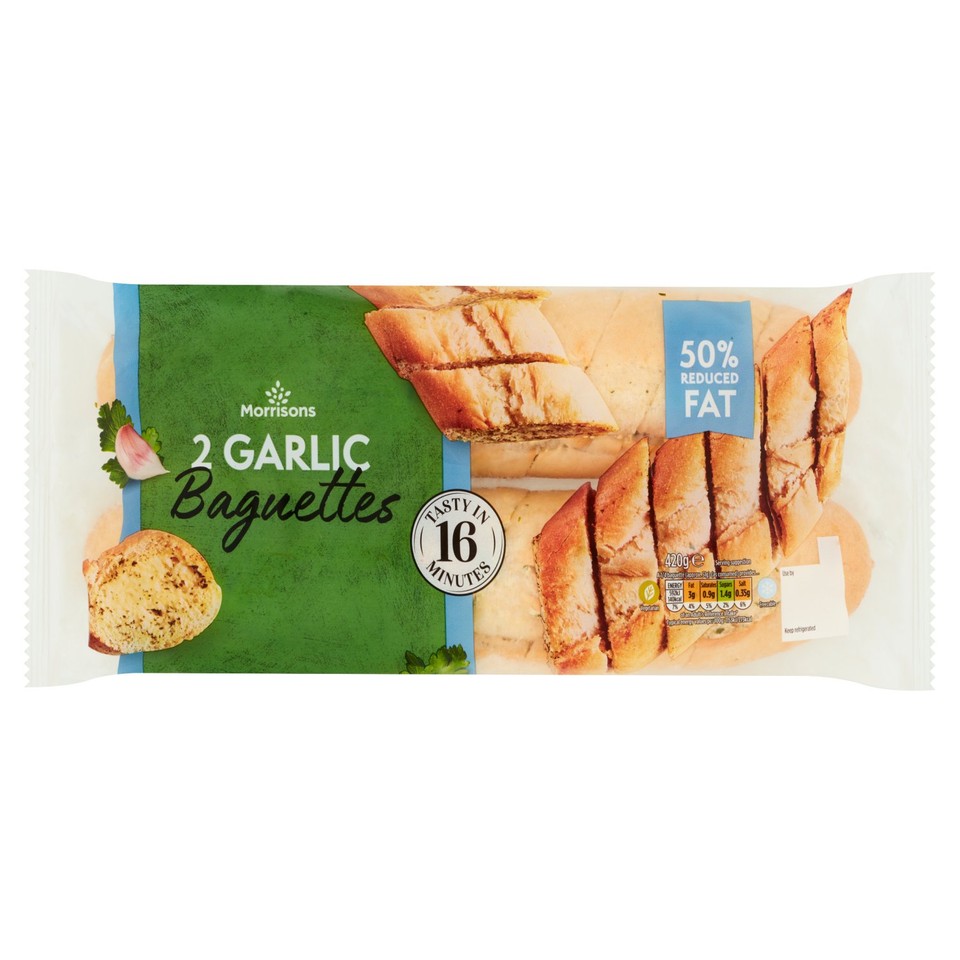 Morrisons Reduced Fat Garlic Baguettes 420g