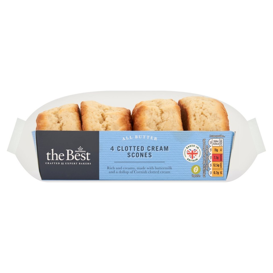 Morrisons The Best All Butter Clotted Cream Scones 4 Pack