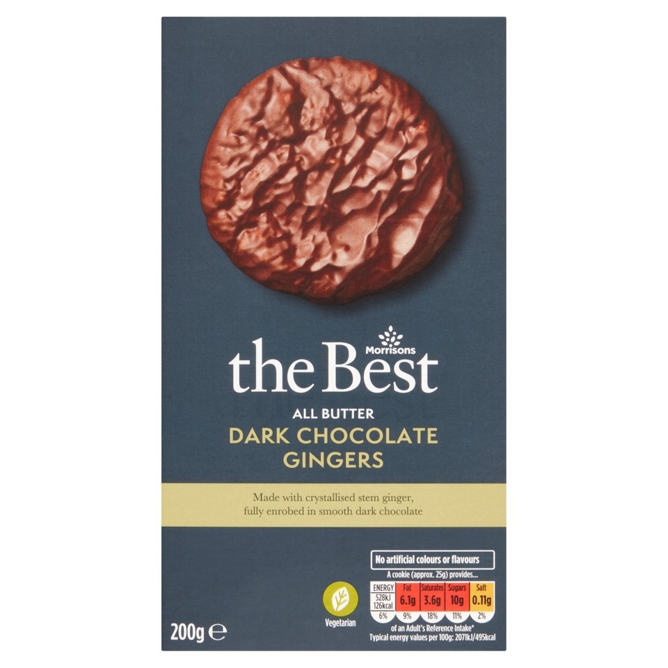 Morrisons The Best All Butter Dark Chocolate Gingers 200g