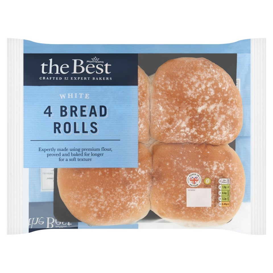 Morrisons The Best White Bread Rolls 4 Pack
