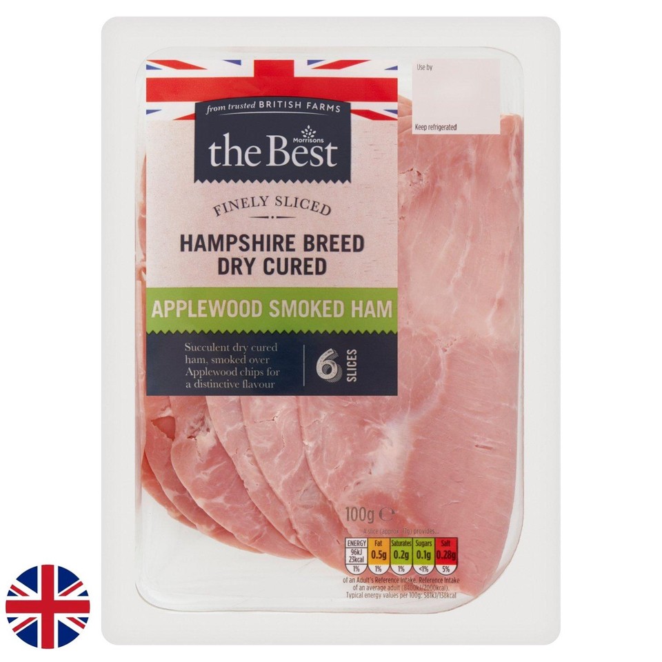 Morrisons The Best British Finely Sliced Applewood Smoked Ham 100g