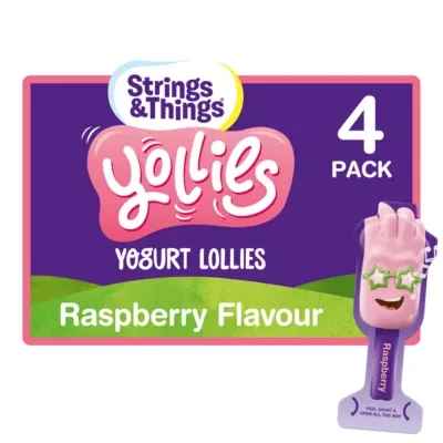 Strings & Things Yollies Yogurt Lollies Raspberry Flavour 4 x 25g (100g)