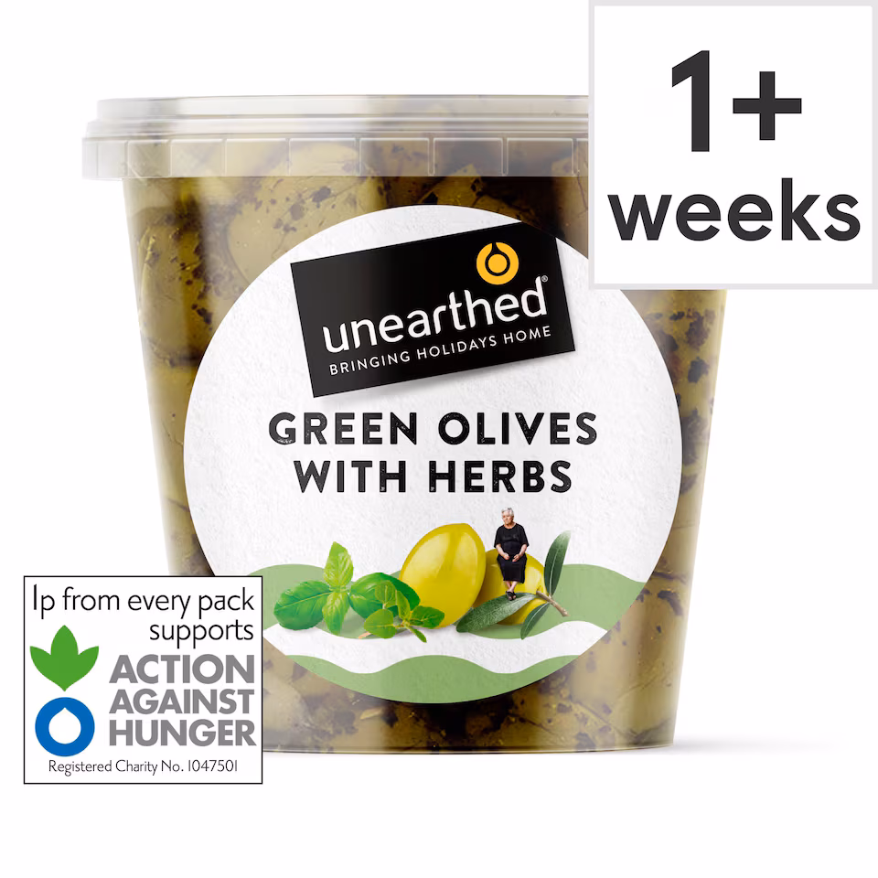 Unearthed Green Olives with Herbs 342g