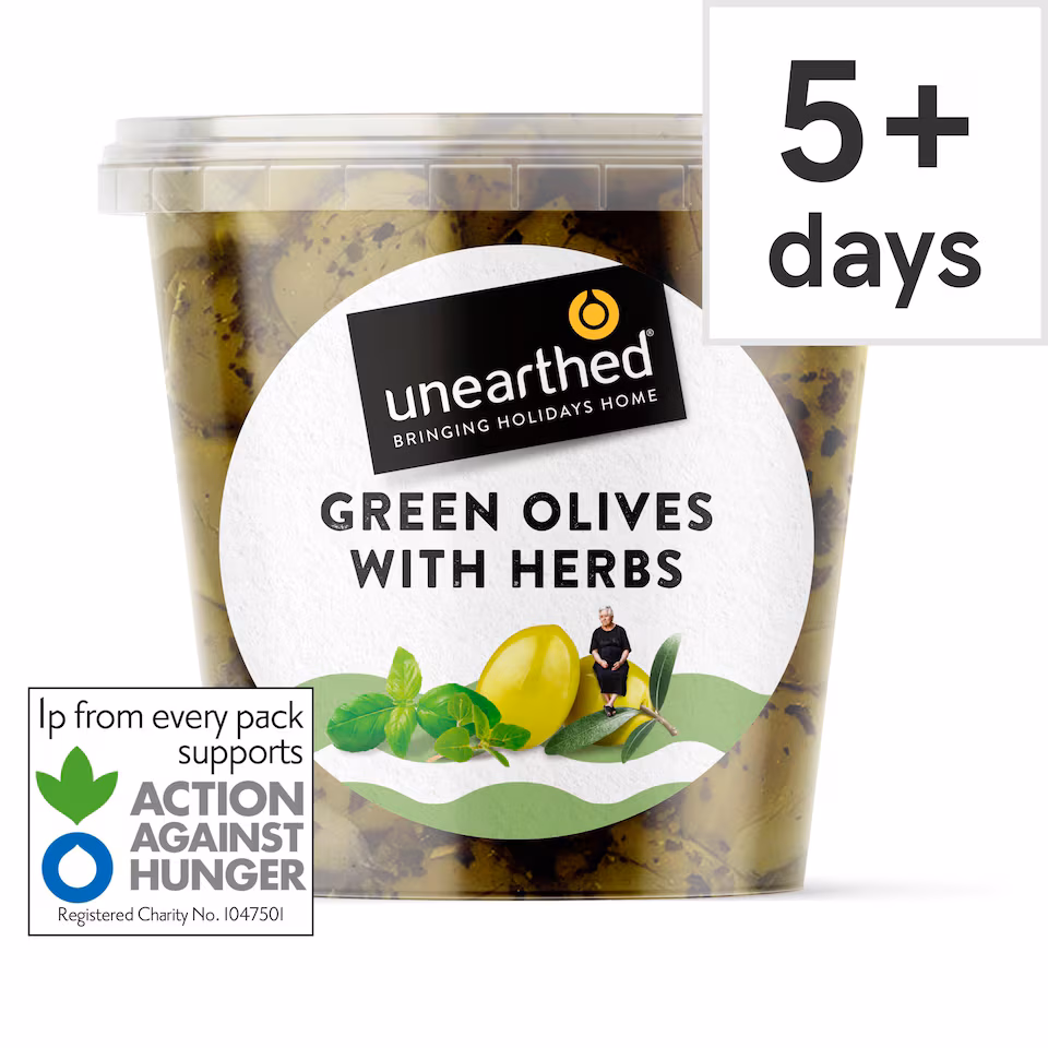 Unearthed Green Olives with Herbs 342g