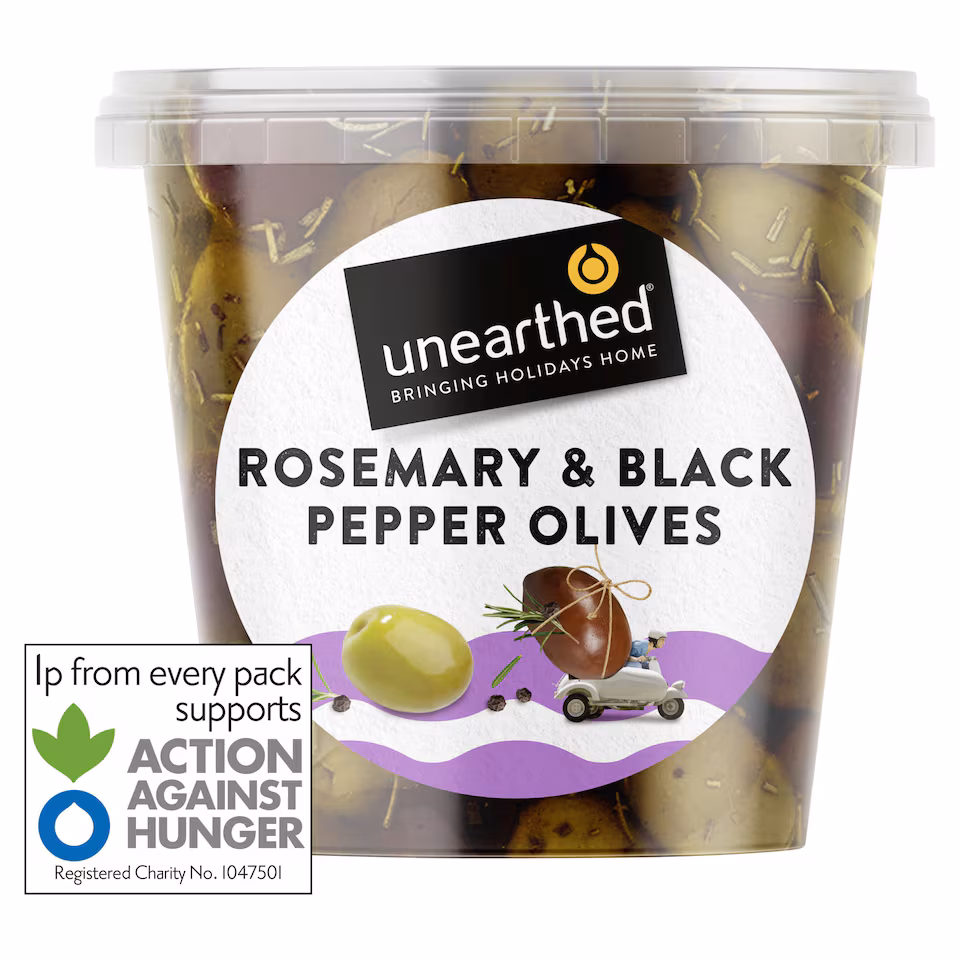 Unearthed Rosemary & Black Pepper Olives 342g