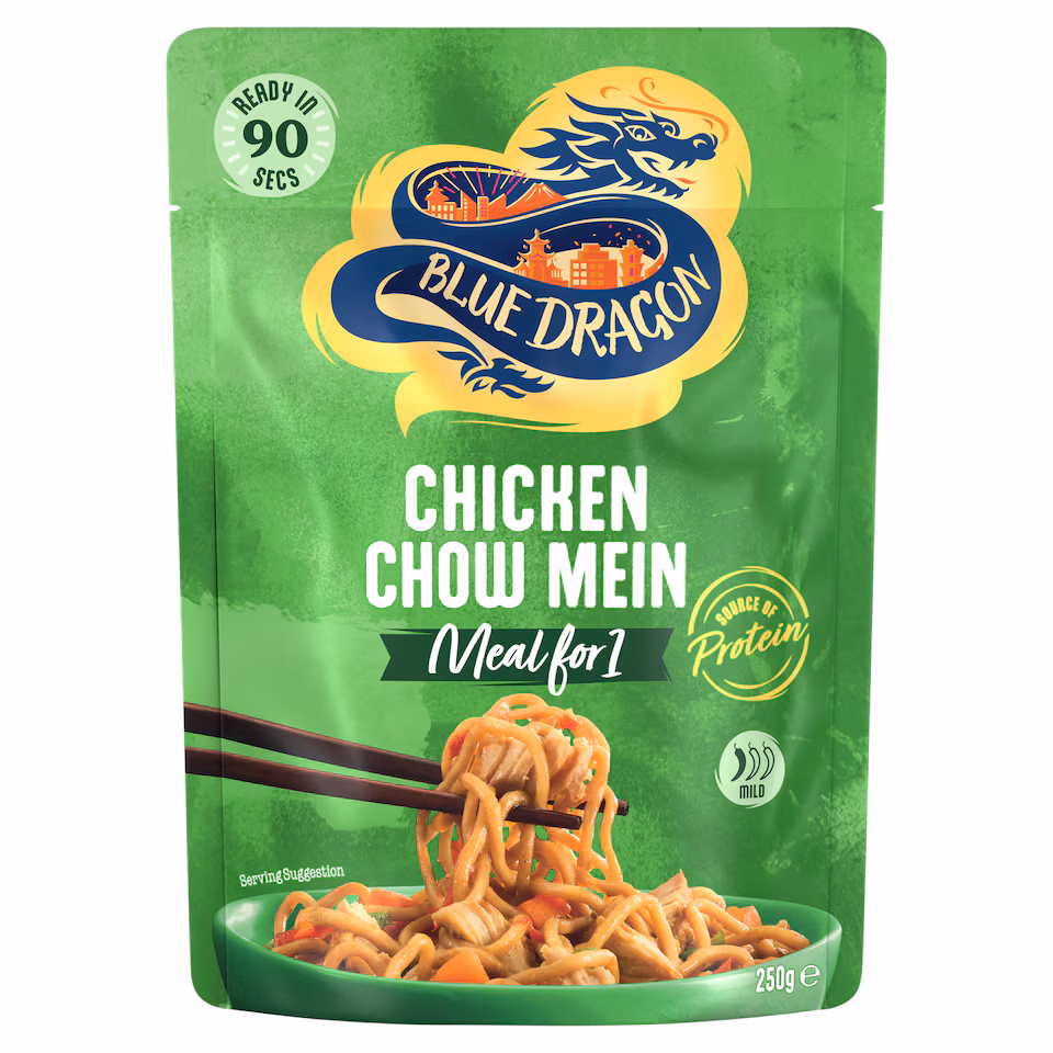 Blue Dragon Chicken Chow Mein Noodles Ready Meal 250g