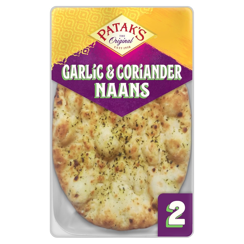 Patak's Garlic & Coriander Naans 2 Pack