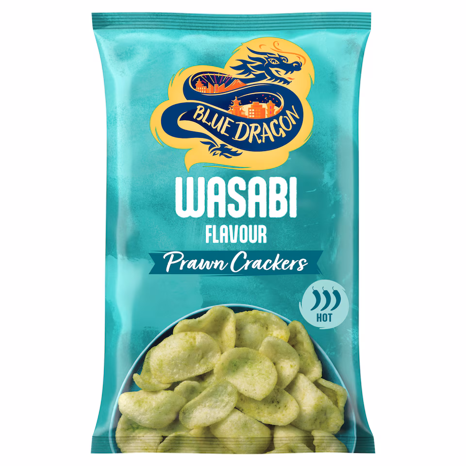 Blue Dragon Wasabi Flavour Prawn Crackers 70g