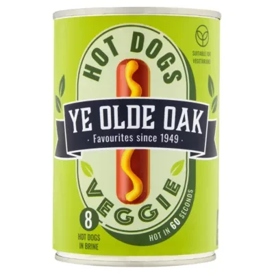 Ye Olde Oak 8 Veggie Hot Dogs in Brine 400g
