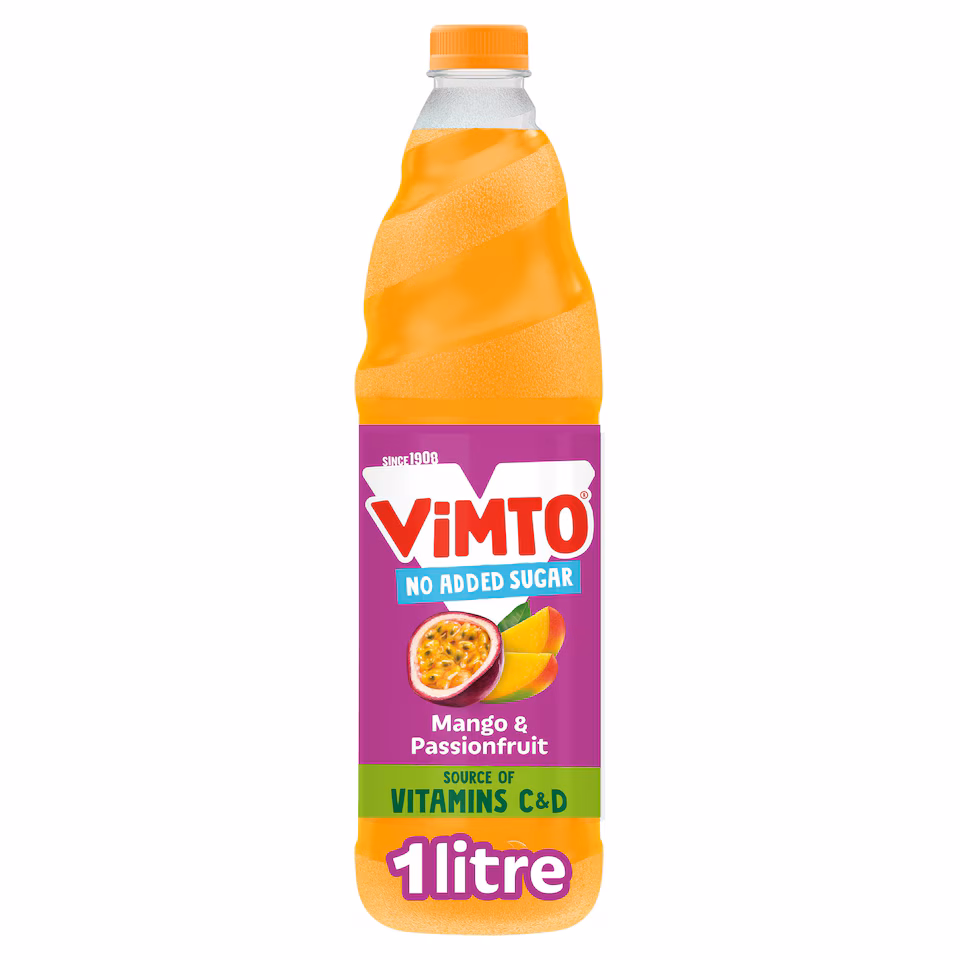 Vimto No Added Sugar Squash - Mango & Passionfruit 1 Litre