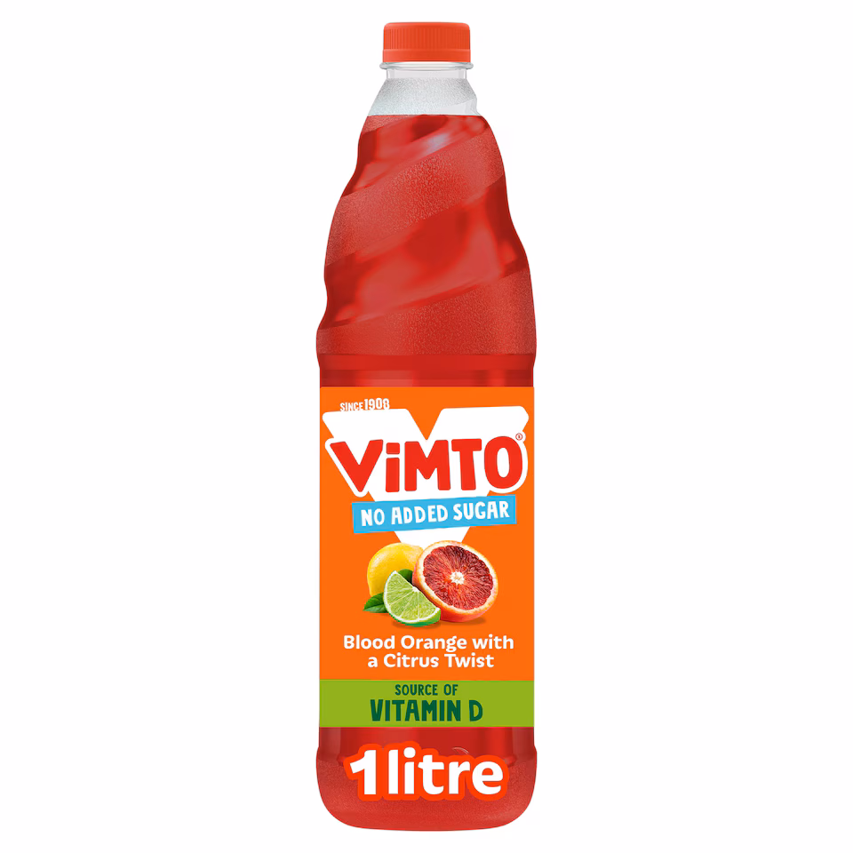 Vimto No Added Sugar Squash - Blood Orange with a Citrus Twist 1 Litre